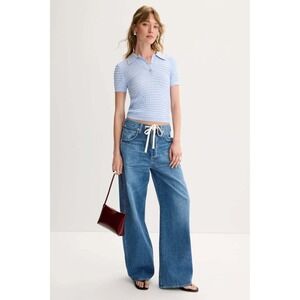 Citizens of Humanity Horseshoe Wide Leg Drawstring Jeans Blue 27